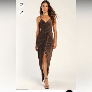 Lulus “A night of radiance twist front maxi dress”
